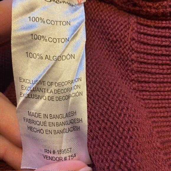 Ben Sherman All Cotton Red Long Sleeve Crew Neck Pullover Sweater Mens Medium - Picture 6 of 10